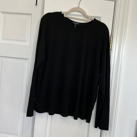 Eileen Fisher Tops - Eileen Fisher stretch silk jersey Black sz 2X NEW WITH TAGS crew neck shirt
